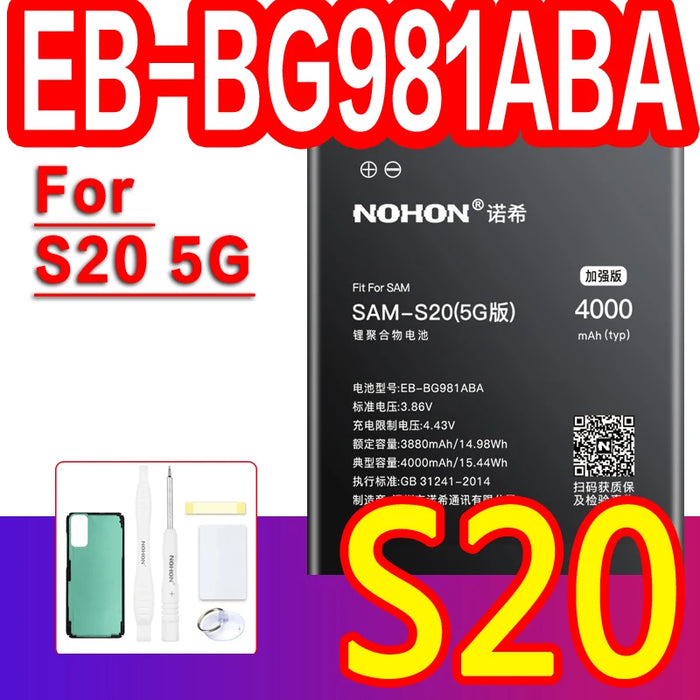 NOHON Batteria Per Samsung Galaxy S8 S9 Plus S10e S10 S20 Ultra S21 FE S10x Nota 10 Plus 8 S7 Edge S6 S5 A50 A30 A30S Batterie