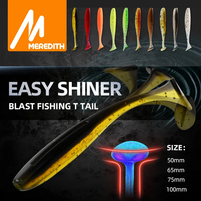 MEREDITH Easy Shiner esche da pesca 50mm 65mm 75mm 100mmWobblers carpa pesca esche morbide esche artificiali in Silicone a doppio colore