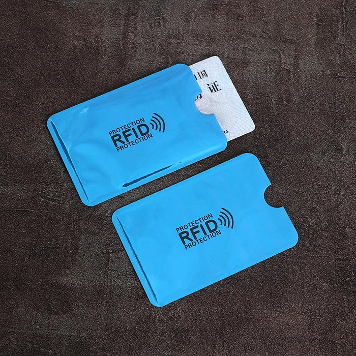 Porta carte di credito portatile anti-scansione da 10 pezzi Porta carte di credito NFC RFID Porta carte di credito portatile in foglio di alluminio antimagnetico