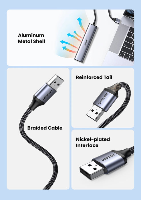 UGREEN USB Ethernet Adapter 1000/100Mbps USB3.0 HUB RJ45 Lan per PC portatile Xiaomi Mi Box Macbook Windows USB-C HUB scheda di rete