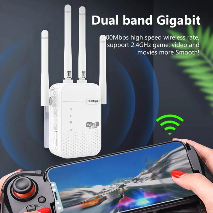 Ripetitore WiFi Wireless 300Mbps Router di segnale 2.4G 802.11N amplificatore WiFi Extender Wireless a lungo raggio amplificatore WIFI