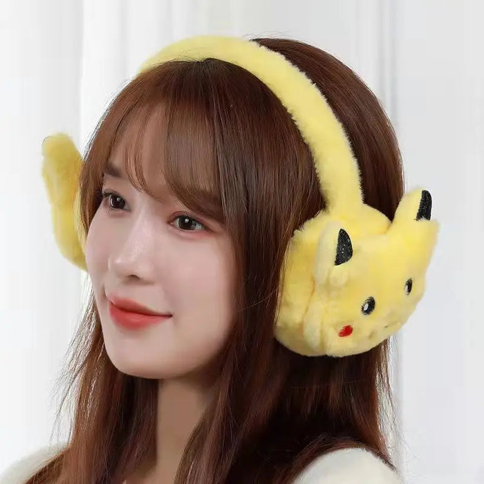 Pikachu peluche paraorecchie carino morbido Anime Cartoon paraorecchie peluche inverno caldo paraorecchie cuffie per bambini di oltre 6 anni adulto