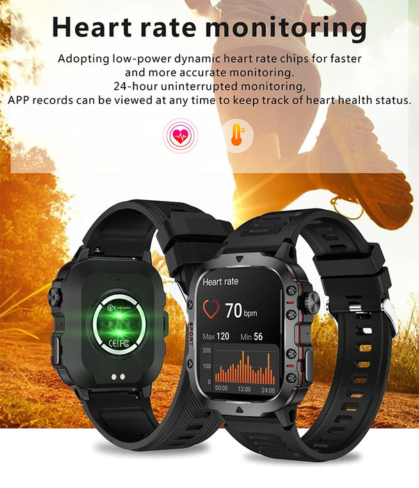 2024 nuovo per Xiaomi Military Smart Watch Men IP68 5ATM Outdoor Sports Fitness Tracker Health Monitor 1.96 "BT Call Smartwatch