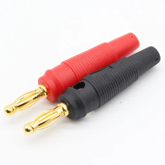 4pcs Nuovo 4 millimetri Tappi di rame puro Placcato Oro Musicale Speaker Cable Wire Spille Spina A Banana Connettori