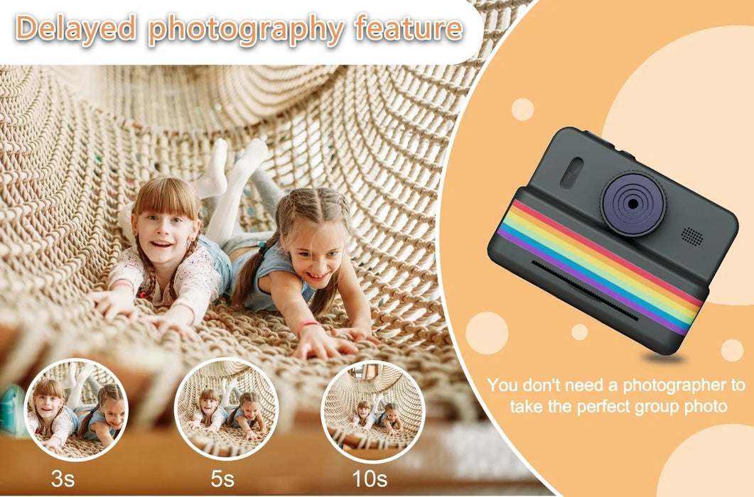 Fotocamera digitale per bambini per la fotografia Mini stampante portatile termica stampa istantanea foto fotocamera per bambini 2.8 pollici HD Video Toy Gifts