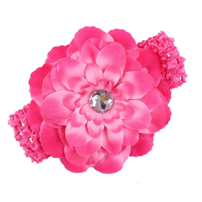 1 pz Fasciatura per capelli Fascia per cravatta Fascia per capelli Arco Turbante per neonati Copricapi per bambini Accessori per bambina Fiore di sole Peonia Bambini