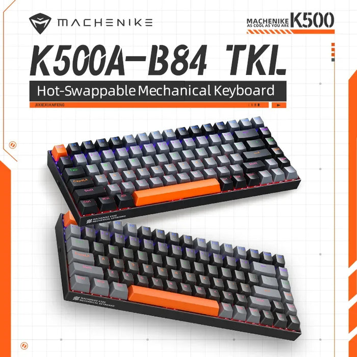 Collezione AliExpress Machenike K500A-B84 tastiera meccanica 75% TKL tastiera da gioco cablata intercambiabile a 6 colori retroilluminata 84 tasti per PC Gamers Laptop