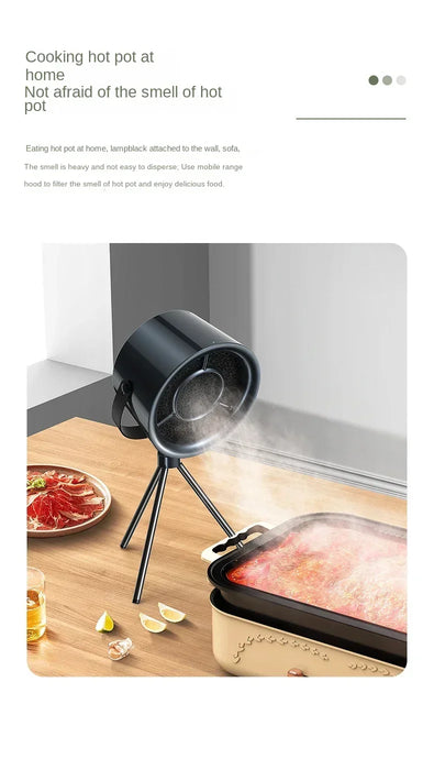 2024 nuova ventola di scarico portatile piccola cappa da cucina estrattore Barbecue fornitura USB cappe da tavolo Mini cappa aspirante