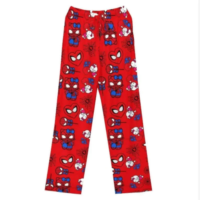 Hello Kitty Spider-man Cotton Loose Ladies pigiama Pants pantaloni pigiama donna uomo Cartoon Sleep Bottoms Lounge Wear Girl Sleep