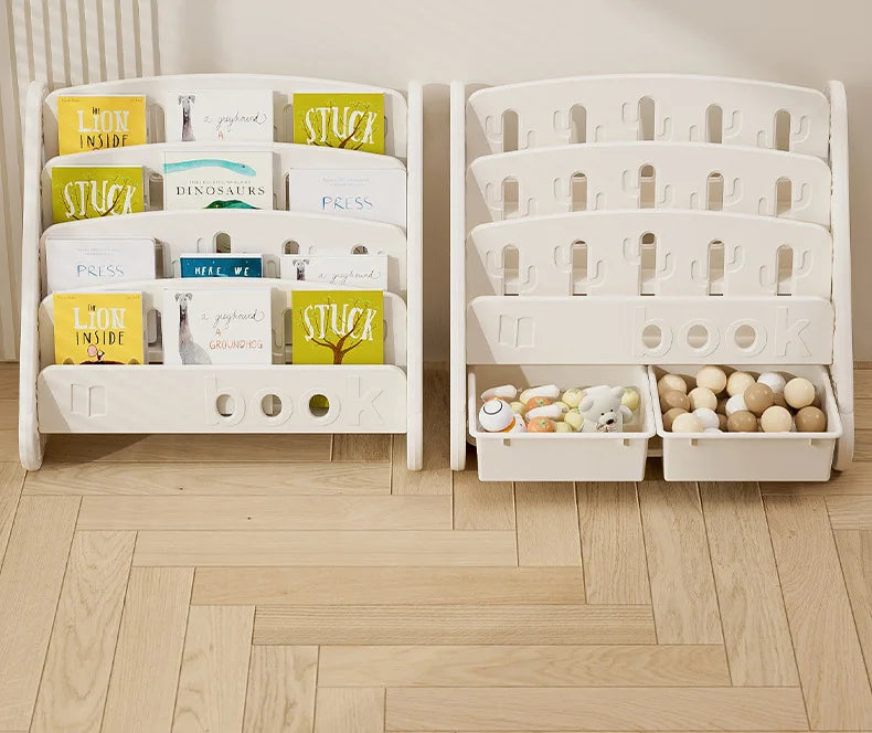 Scaffale per bambini nordico casa soggiorno camera da letto libri illustrati per bambini armadietto per giocattoli snack articoli vari organizzatore Rack