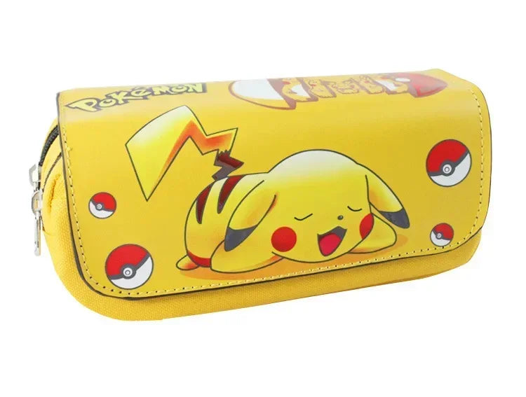 Pokemon Pikachu penfill Case School Cartoon Pikachu Black Pen Bag materiale scolastico cancelleria zainetto regali per feste di compleanno