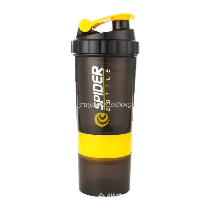 Bottiglia Shaker a 3 strati miscelazione proteica Shake Cup sport Fitness Water Cup bottiglie d'acqua in plastica in scala da 550ml con scatola per medicinali