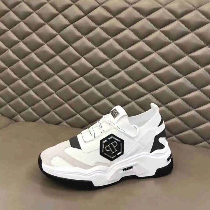 2024Philipp Plein nuove scarpe sportive da uomo, Design classico e semplice moda atmosfera elegante, pelle bovina superiore con tessitura volante P