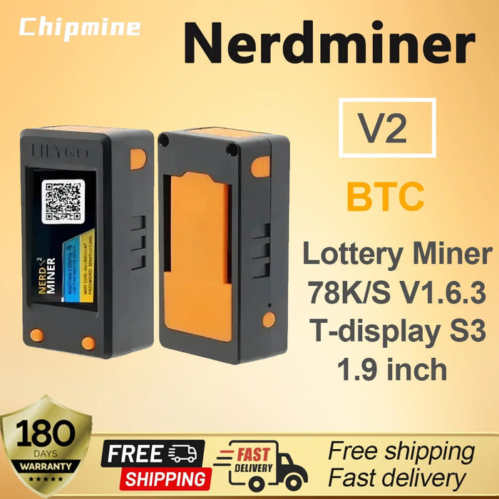 Nerdminer v2 Firmware 1.6.3 scheda originale T-display S3 Hashrate 78 K/S BTC lotteria Solo Miner Nerd Miner