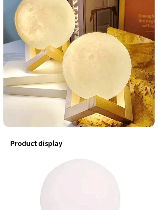 8 cm DIY Planet Lamp Moon Galaxy Night Light Art Painting Graffiti regalo di compleanno camera da letto soggiorno decorazione (con supporto)