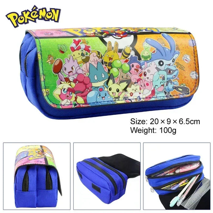 Pokemon Pikachu penfill Case School Cartoon Pikachu Black Pen Bag materiale scolastico cancelleria zainetto regali per feste di compleanno