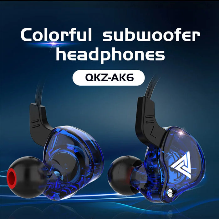 Originale QKZ AK6 Driver In rame HiFi Wired auricolare Race Sport Headphone Bass Stereo Headset auricolari musicali 3.5MM nell'orecchio con microfono