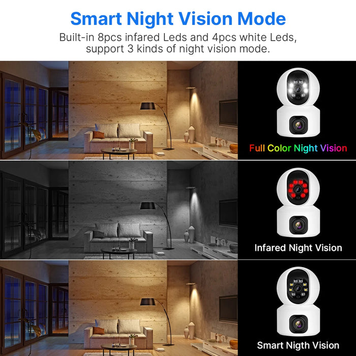 Hiseeu 2K 4MP PTZ Telecamera IP WIFI Wireless Smart Home Security Telecamera di sorveglianza Audio bidirezionale Telecamera per animali domestici per interni