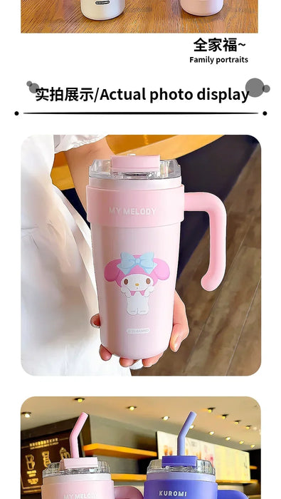 MINISO Sanrio Kuromi Water Cup My Melody Kuromi Anime Series Cute Straw Cup High-look Cinnamoroll regalo per ragazza di grande capacità