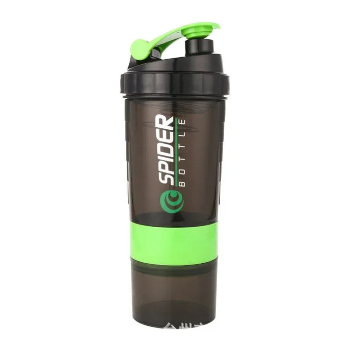 Bottiglia Shaker a 3 strati miscelazione proteica Shake Cup sport Fitness Water Cup bottiglie d'acqua in plastica in scala da 550ml con scatola per medicinali