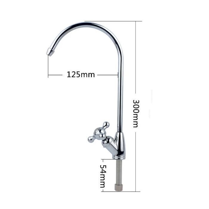 Rubinetto del depuratore d'acqua a collo d'oca 1/4 "interfaccia filettata parti del filtro dell'acqua cucina acqua potabile diretta osmosi inversa