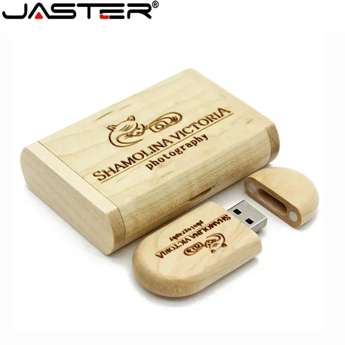 Chiavetta USB JASTER 128 GB Memory Stick 2.0 Logo gratuito in legno Pendrive personale personalizzato 4 GB 8 GB 16 GB 32 GB 64 GB Regalo di nozze