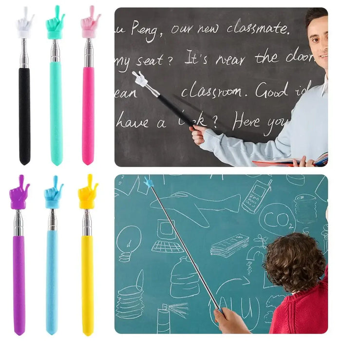 Puntatore retrattile per insegnanti Finger Design acciaio inossidabile telescopico insegnamento scolastico puntatore Stick forniture per insegnanti per l'aula