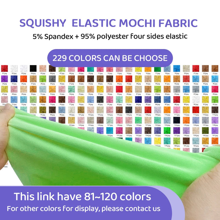 Colore 81 ~ 120 Stretch Mochi Minky Fabric Hopen 1mm Pile 95% poliestere 5% Spandex Stretch 4 Side peluche tessuto per fai da te cucito giocattolo