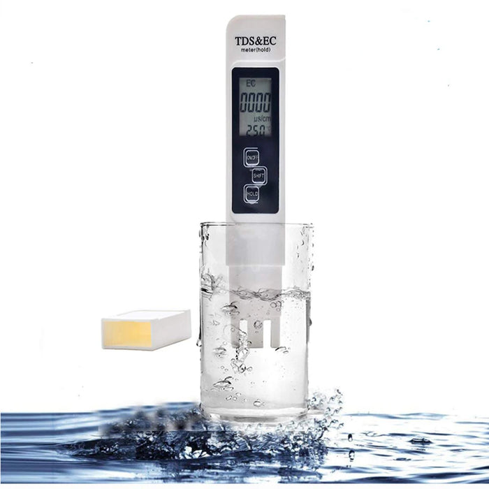 1PC White Digital Water Quality Tester TDS EC Meter Range da 0 a 9990 Tester PPM multifunzionale per temperatura di purezza dell'acqua