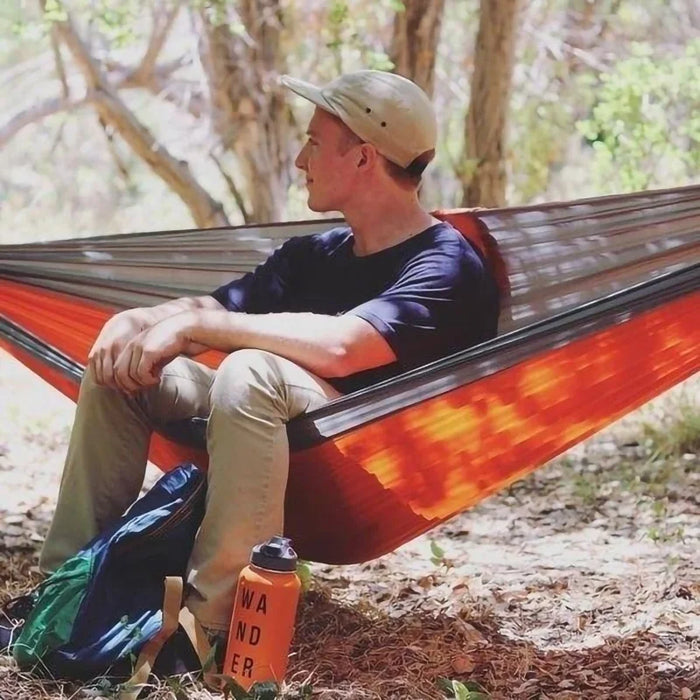 Amaca da campeggio portatile per persona singola con amaca abbinata al colore in Nylon letto sospeso in tessuto paracadute ad alta resistenza