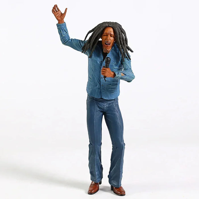 Bob Marley Music Legends Giamaica Cantante e microfono Action PVC Figure Modello da collezione Giocattolo 18 cm