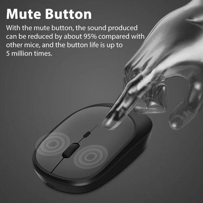 Mouse muto Mouse ricaricabile Gamer Doppie modalità Mouse wireless USB 2.4g compatibile con Bluetooth per laptop Pad Tablet MacBook Mause