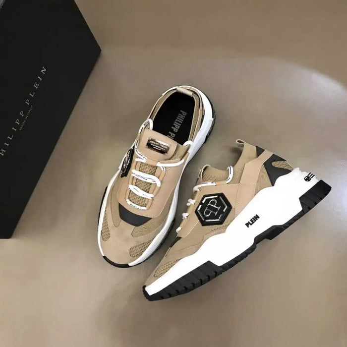 2024Philipp Plein nuove scarpe sportive da uomo, Design classico e semplice moda atmosfera elegante, pelle bovina superiore con tessitura volante P