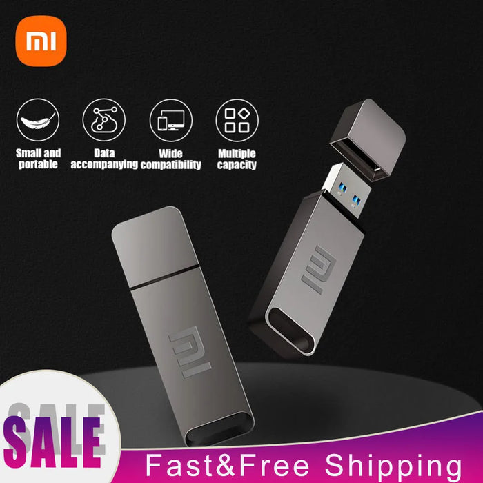 Nuovo 1TB 2TB Xiaomi Metal Flash Drive Thumbdrive Pendrive 256GB 512GB impermeabile U Disk portachiavi possono essere fissati Memoria Usb