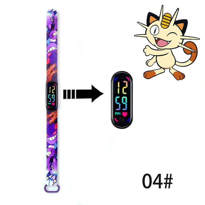 Pokemon Fire Dragon Kabi Beast Mew Two Miao Frog Seed orologio da polso per bambini LED Touch orologio impermeabile sport regali di natale