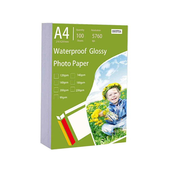 A4 100 fogli di carta fotografica lucida 8.27*11.69 pollici 160gsm 120g ad asciugatura rapida lucida per stampante a getto d'inchiostro a colori Canon Epson HP