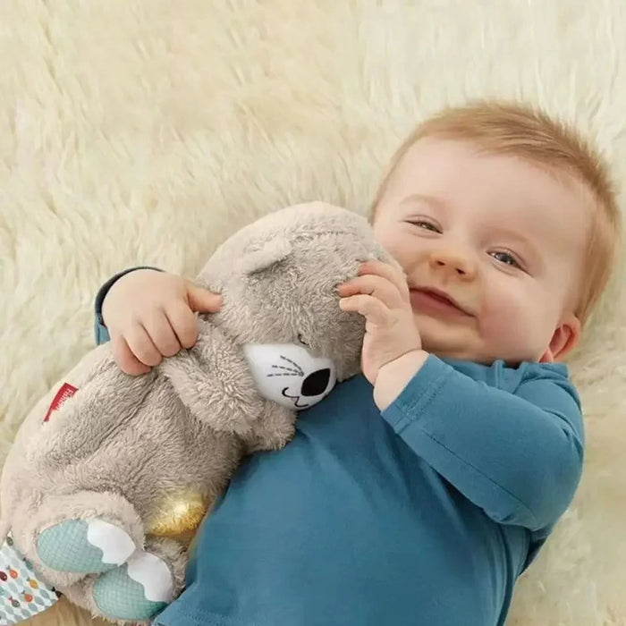 Orso che respira Baby lenitivo lontra peluche bambola giocattolo bambino bambini musica lenitiva bambino che dorme compagno suono e luce bambola giocattolo regalo