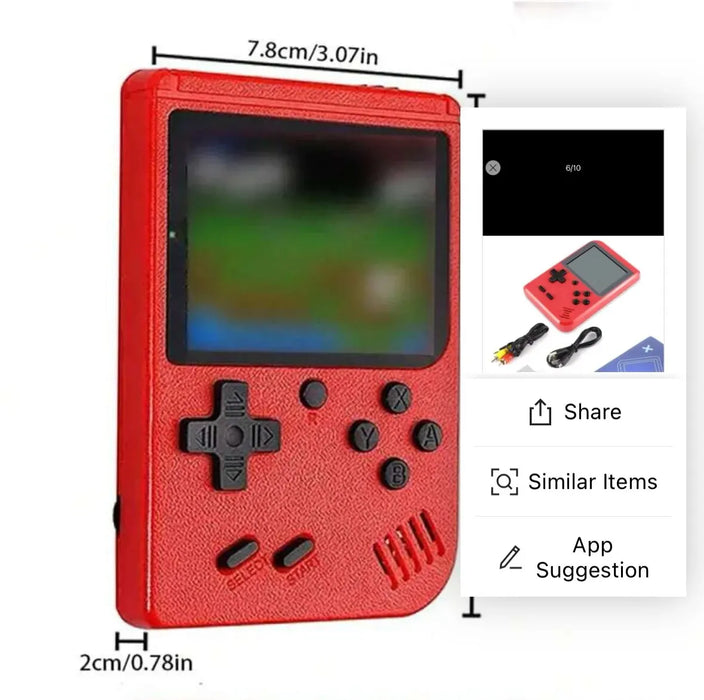 Una piccola Console di gioco portatile per bambini con giochi classici retrò rossi con ricarica del gioco 400 può essere collegata alla TV