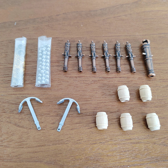 Scala 1/100 Halcon modello accessori per navi kit cannone classico lega di ancoraggio catena di ancoraggio in ottone canna di cannone canna di legno