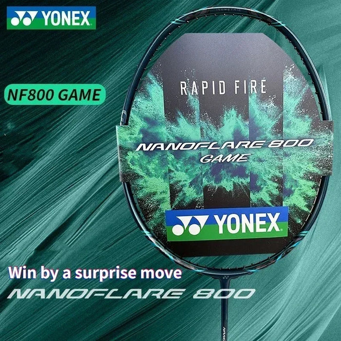 Racchetta da Badminton originale Yonex NF800 Pro Set di racchette da Badminton professionale verde scuro libbre personalizzabili interamente in carbonio con spago