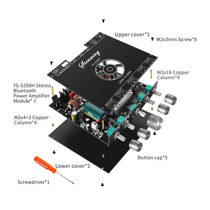 YS-S350H scheda amplificatore BT5.1 a 2.1 canali TPA3251 220 wx2 + 350W schede amplificatore Subwoofer ad alta potenza