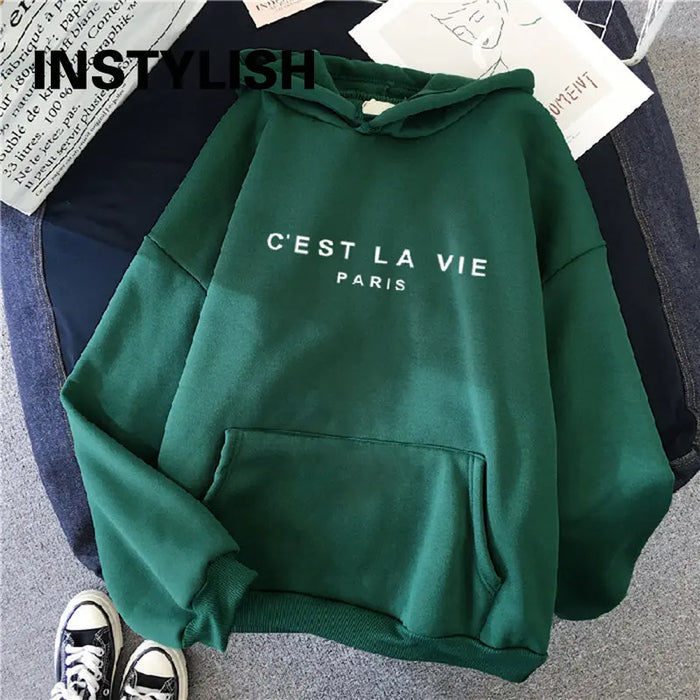 Felpe con cappuccio larghe con stampa Casual da donna felpa con cappuccio a maniche lunghe primaverili Harajuku top semplici Pullover stile pigro 2023 Streetwear