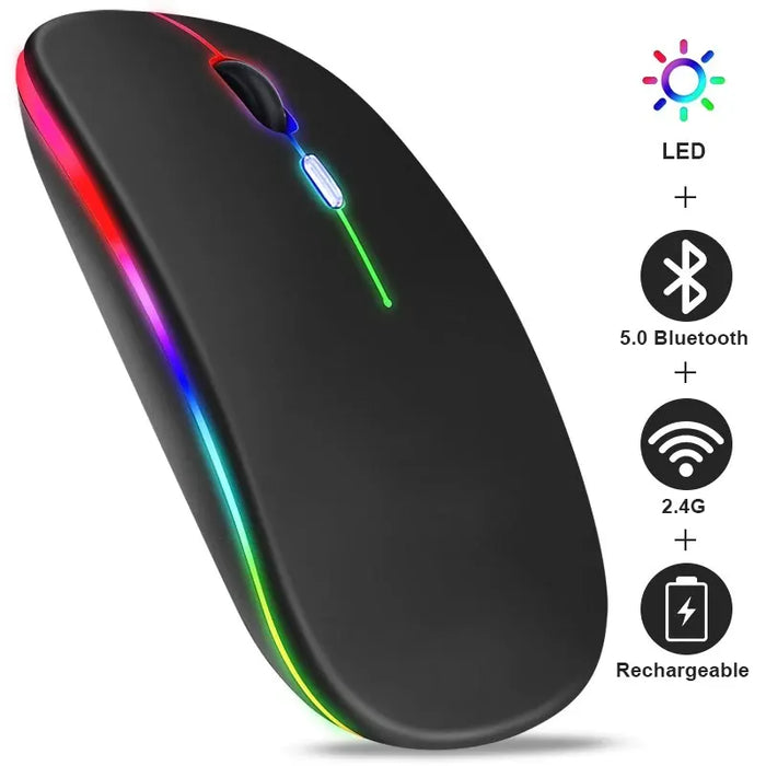 Mouse Wireless Mouse Bluetooth ricaricabile RGB Computer Wireless Mause Mouse da gioco ergonomico retroilluminato a LED per PC portatile 3600DPI