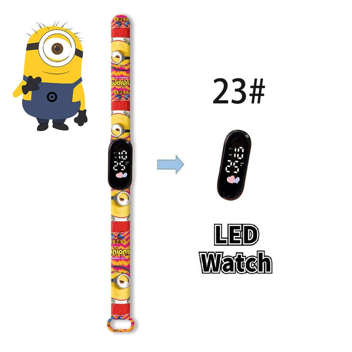 New Minions Child Watchs Anime Bob study Cartoon Digital Electronic LED Student Silicone Wristband Kids Birthday Gift Toys