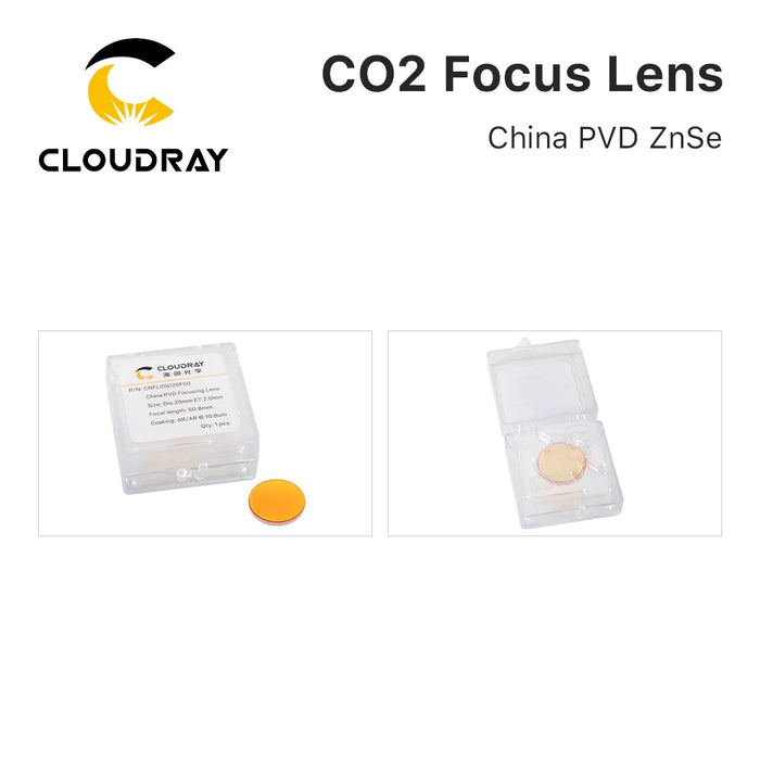 Cloudray China CO2 ZnSe Focus Lens Dia.18 19.05 20 mm FL38.1 50.8 63.5 101.6 127mm 1.5 - 4 "per macchina da taglio per incisione Laser