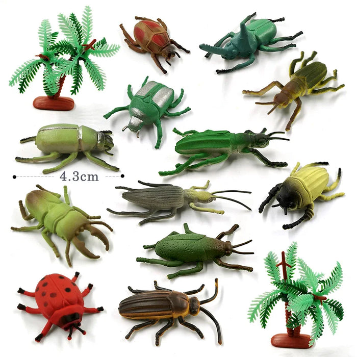 12 pezzi insetto ragno farfalla pesce dinosauro cane gatto cavallo figurine fattoria modello animale action figure set di giocattoli caldi per il regalo dei bambini