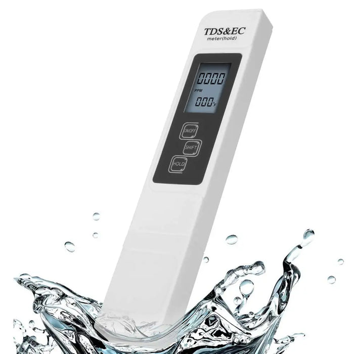 1PC White Digital Water Quality Tester TDS EC Meter Range da 0 a 9990 Tester PPM multifunzionale per temperatura di purezza dell'acqua