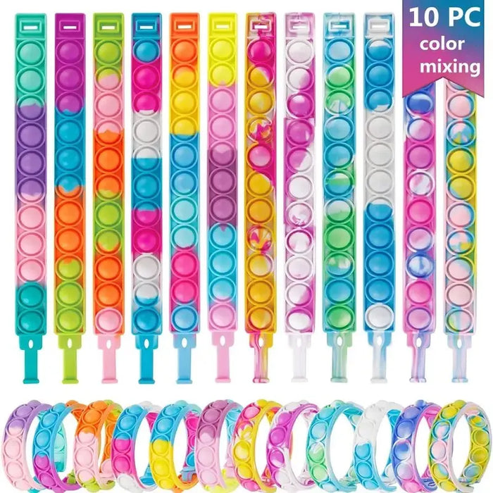 10 pzsilicone World Bubble braccialetto di decompressione giocattolo antistress antistress braccialetto in Silicone colorato giocattolo per bambini adulti