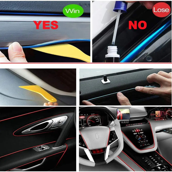 5M Car Interior Led Strip Light Neon EL cablaggio lampada decorativa per Auto fai da te flessibile luce ambientale USB Party Atmosphere Diode