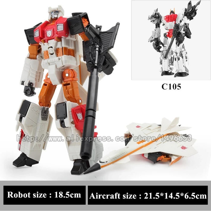 Haizhixing 5 IN 1 Trasformazione Robot Auto Giocattoli Anime Devastator Aereo Carro Armato Modello KO Ragazzi Collezione di Camion Regalo per Adulti per Bambini